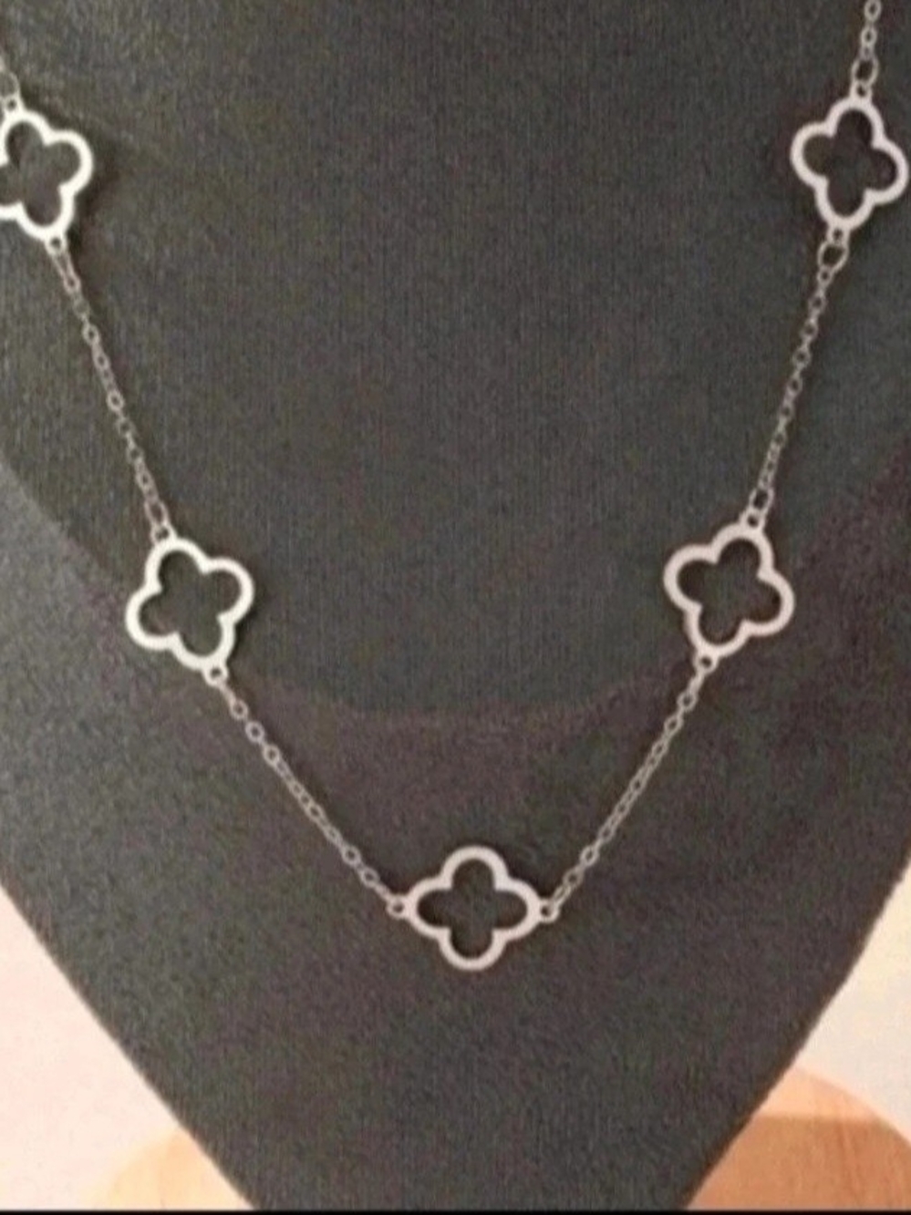 Silver Clover Link Necklace - Women Jewelry